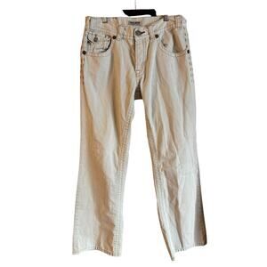 Mek Denim Men's Beige Jeans New York Bootcut Size 33 x 32 100% Cotton